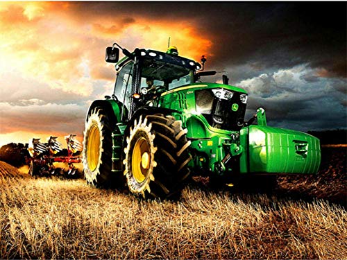 Diy 5D Diamond Painting Farm Tractor Vehicle By Number Kits,Painting Cross Stitch Full Drill Crystal Rhinestone Embroidery Pictures Arts Craft For Home Wall Decor Gift (16X12 In) #TOP5