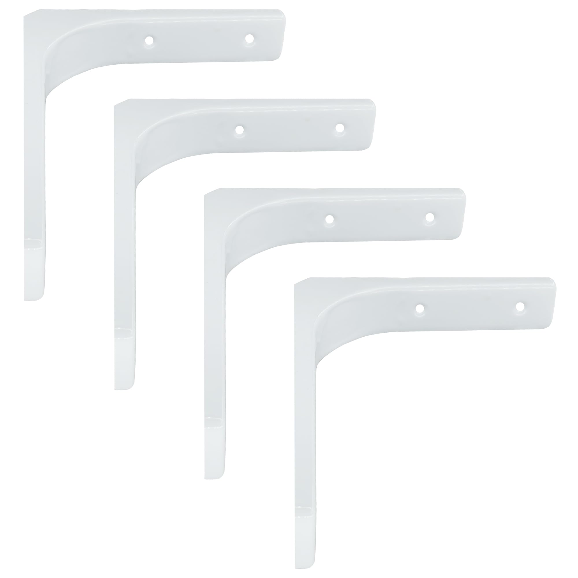 Ddhomin White 4 Pcs Heavy Duty Shelf Bracket,L Shape Right Angle Bracket (, 200Mm×150Mm)