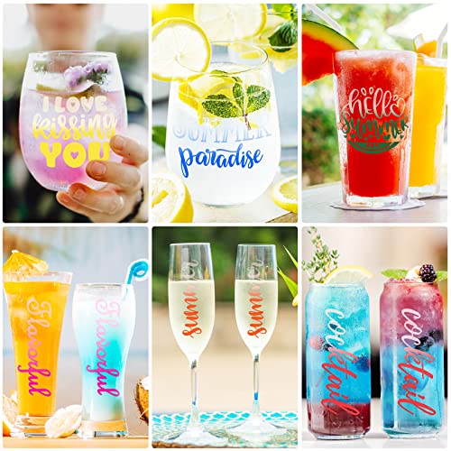 Teckwrap Cold Sensitive Color Changing Vinyl For Craft Cutter Adhesive Permanent Vinyl Sheets(Translucent To Blue, Red, Purple,Orange,Yellow,Green),12" X 12" 6 Sheets/Pack #TOP3