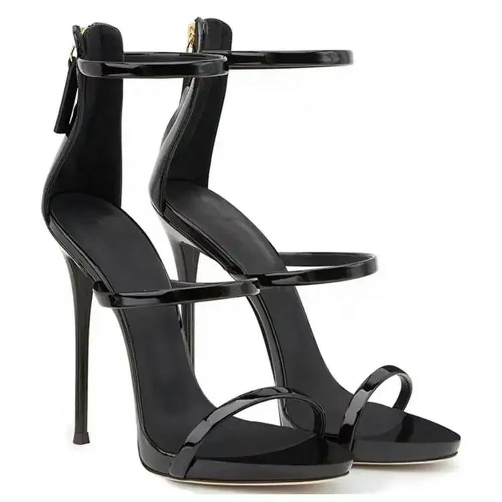 Sandales à Talons Aiguilles Sexy pour Femmes, Chaussures d'été à la Mode de Haute qualité avec Fermeture éclair et Sangles