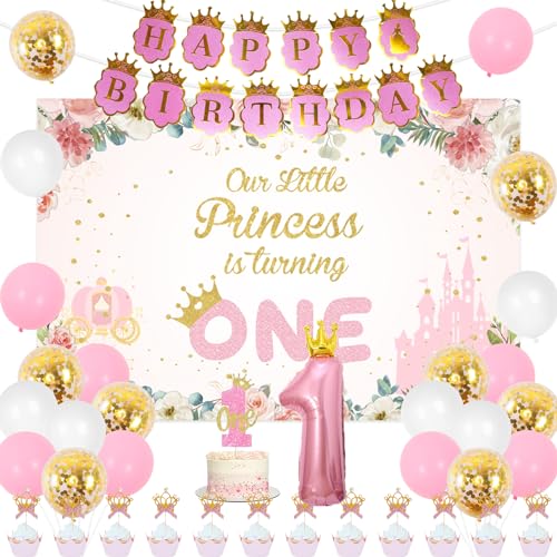 Décoration 1er anniversaire pour créer un photobooth de princesse avec fond pailleté fille