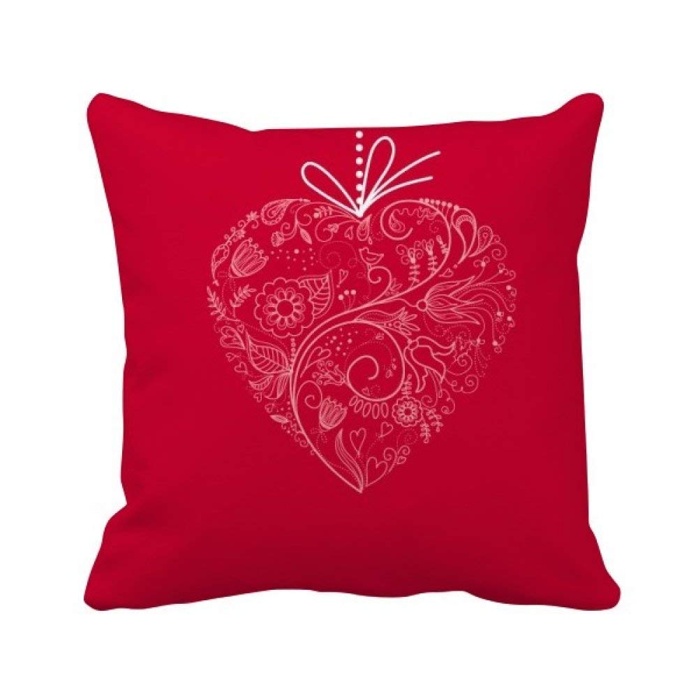 Housse de coussin fleurs et cœur Saint-Valentin pour une ambiance cocooning dans votre salon