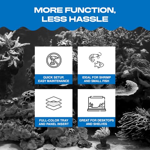 Image of PENN-PLAX Water-World Radius Desktop Nano Aquarium Kit - Come with LED Light, Internal Filter, and Mat - Perfect for Shrimp and Small Fish - 5 Gallon Tank