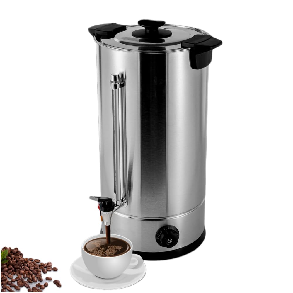 120-Cup Commercial Coffee Urn - 15L Percolator with Temperature Control, Ideal for Coffee, Tea, &amp; Hot Chocolate - Large Capacity Hot Water Dispenser