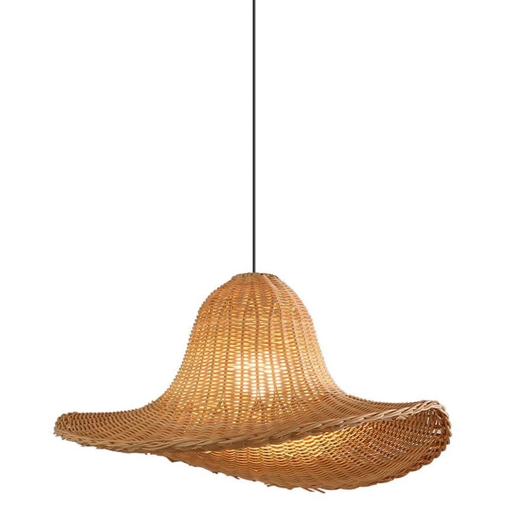 Suspension en rotin pour salon luminaire chaleureux fait main en bambou