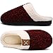 Mishansha Pantofole Invernali Donna Uomo Calde Morbide Antiscivolo Peluche Ciabatte da Casa,Rosso,44/45 EU