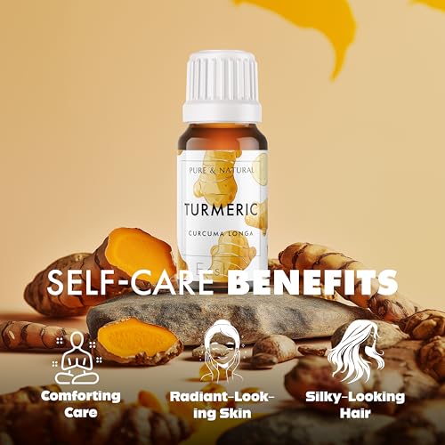 Image of Esslux Turmeric Essential Oil for Pain Relief - Topical Turmeric Oil for Skin Care - 100 and Natural Therapeutic Grade Turmeric Root Oil for Aromatherapy - 90 ml