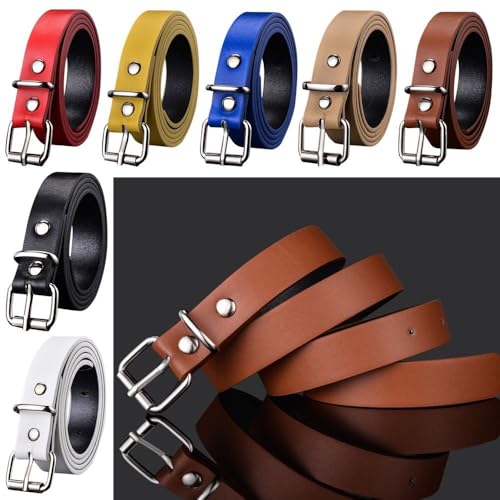 Pin Buckle Waistband Thin Waist Strap Retro Luxury Design Casual Trouser Dress Belts(coffee)3