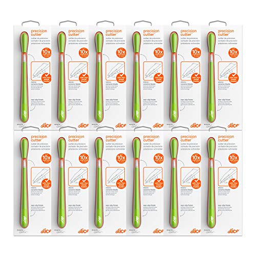 Slice 00116-CS Precision Cutter with Micro Ceramic Blade, Craft Cutting Tool, Green, 12 Pack