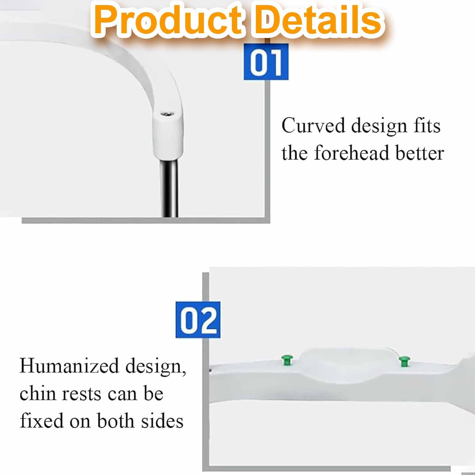 Vision Training - Staffa frontale con mentoniera, altezza regolabile da 0 a 95 mm, vestibilità sicura per negozi di ottica e centri di cura della vista