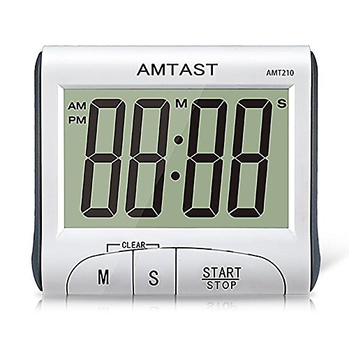 amtast Digital Küche Kochen Timer mit großem Display, laut Klingende Wecker Countdown Timer mit Desktop Ständer und Magnet Cover