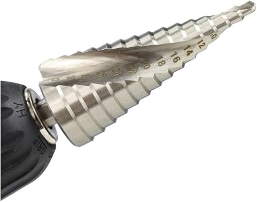 Miniatura 5 de Juego de brocas de paso ranuradas en espiral HSS agujero de titanio para perforación en espiral flauta cobalto cono escalonado, broca de carburo HSS