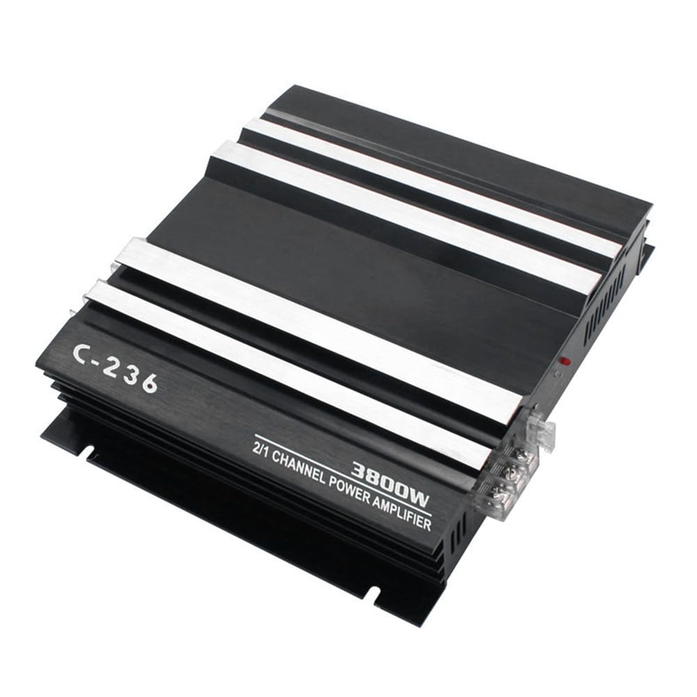 3800 W samochodowy wzmacniacz dźwięku o dużej , 2-kanałowy wzmacniacz samochodowy 12 V, samochodowy odbiornik audio, akcesoria zamienne do modyfikacji dźwięku w samochodzie