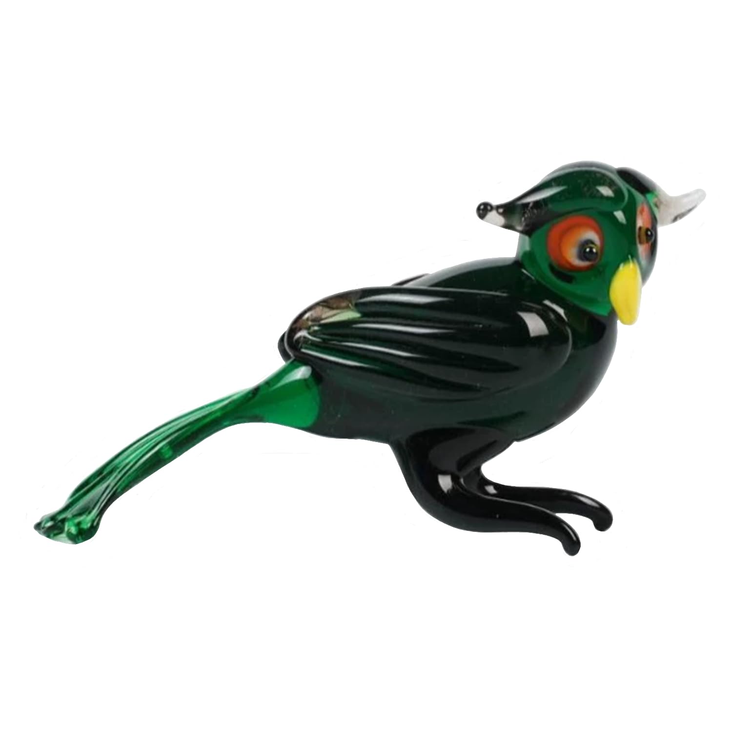 ZDHC Bird Figurine Art Hand Blown Glass Animal Sculpture Collectible Desktop Crystal Ornaments for Centerpiece Home Office Display Decor Craft (Style G)