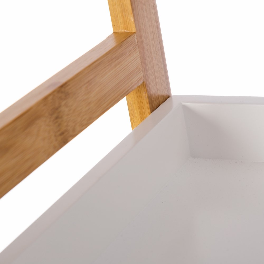 Lola Derek – Scaffale a 3 ripiani minimalista bianca di bambù per bagno di sole nascente