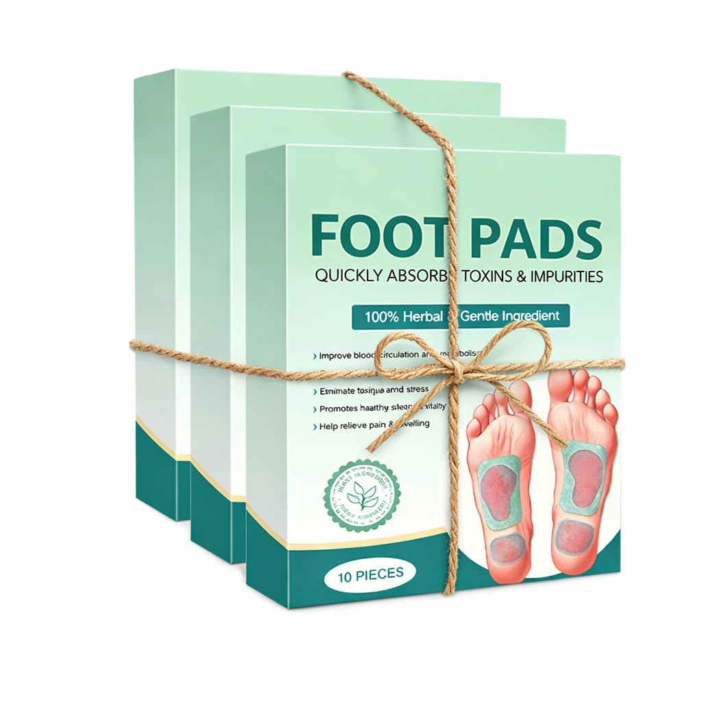 (30 Pieces) 100% Herbal And Gentle Ingredient Detox Foot Pads, 30 Pieces, Natural Ingredients for Sleep AidPain Relief, Toxin Removal with Bamboo Vinegar and Acupoint Micro-Massage Technology detox foot patch (PACK OF 3)-image-31