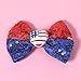 4th of July Hair Bow Clips Glitter Sequin Patriotic Hair Pins Alligator Barrettes for Toddler Baby Teen Girls Kids Independence Day Back School Outfits Decor Accessories Xmas Gift 4inch
