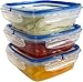 Snips SnipsLock -Set 3 Pezzi Contenitori Per Alimenti Quadrati da 0,5 LT Trasparente con Decoro -Made In Italy - BPA FREE