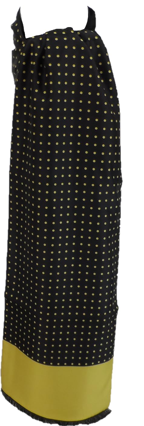 Mazeys Mens Retro Mod Polka Dot Scarf… (Black/Gold)