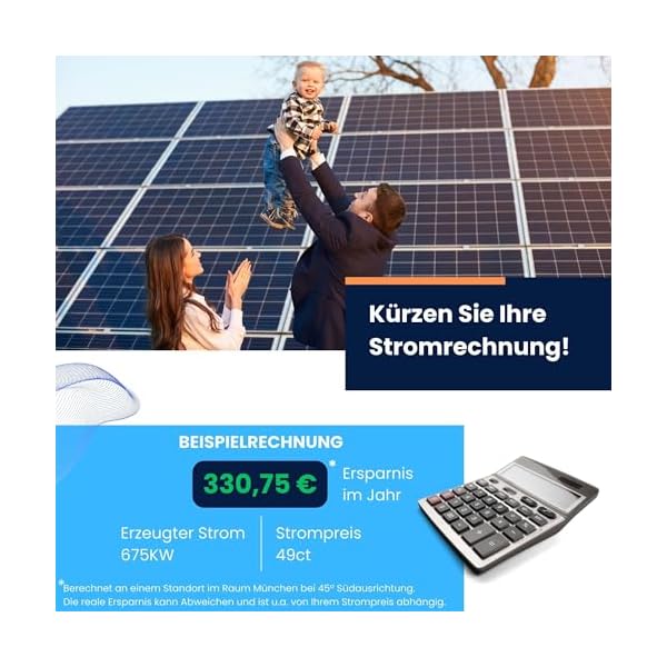 Balkon Solaranlage 800w komplett - Balkonkraftwerk Set mit 2x Solarpanel 445w Black Frame I Hoymiles HMS-800w-2tI 3m Schuko I Balkonkraftwerk 800 Watt I Photovoltaik Komplettanlage – Bild 5