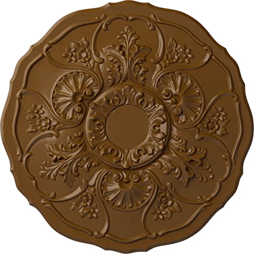 Image of Ekena Millwork CM22CNSTF 22 OD x 1 1 /2 P Cornelia Ceiling Medallion (fits Canopies up to 4 inch), Smokey Topaz