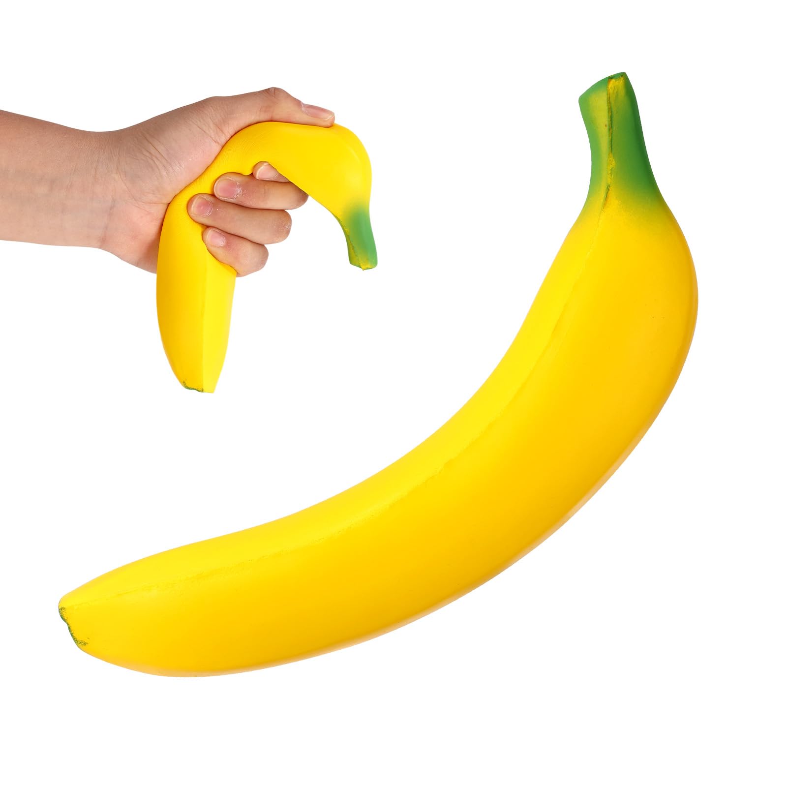 Banana Squeeze Fidget Toy, Soft PU Stretchy Banana Realistic Fruit Squishy Fidget Toy Cute Novelty Present for Adults Office Home Decor — image 1