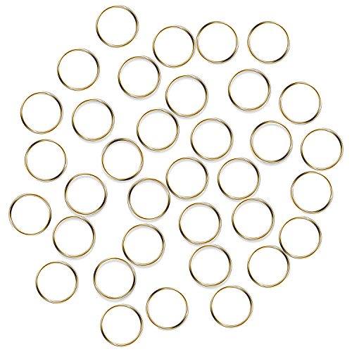 Fushing 100Pcs Stainless Gold Color Split Rings, Crystal Chandeliers Connectors for Chandelier, Curtain,Suncatchers, Crystal Garland,Necklaces, Keys, Earrings, Jewelry Making (Gold, 12mm)