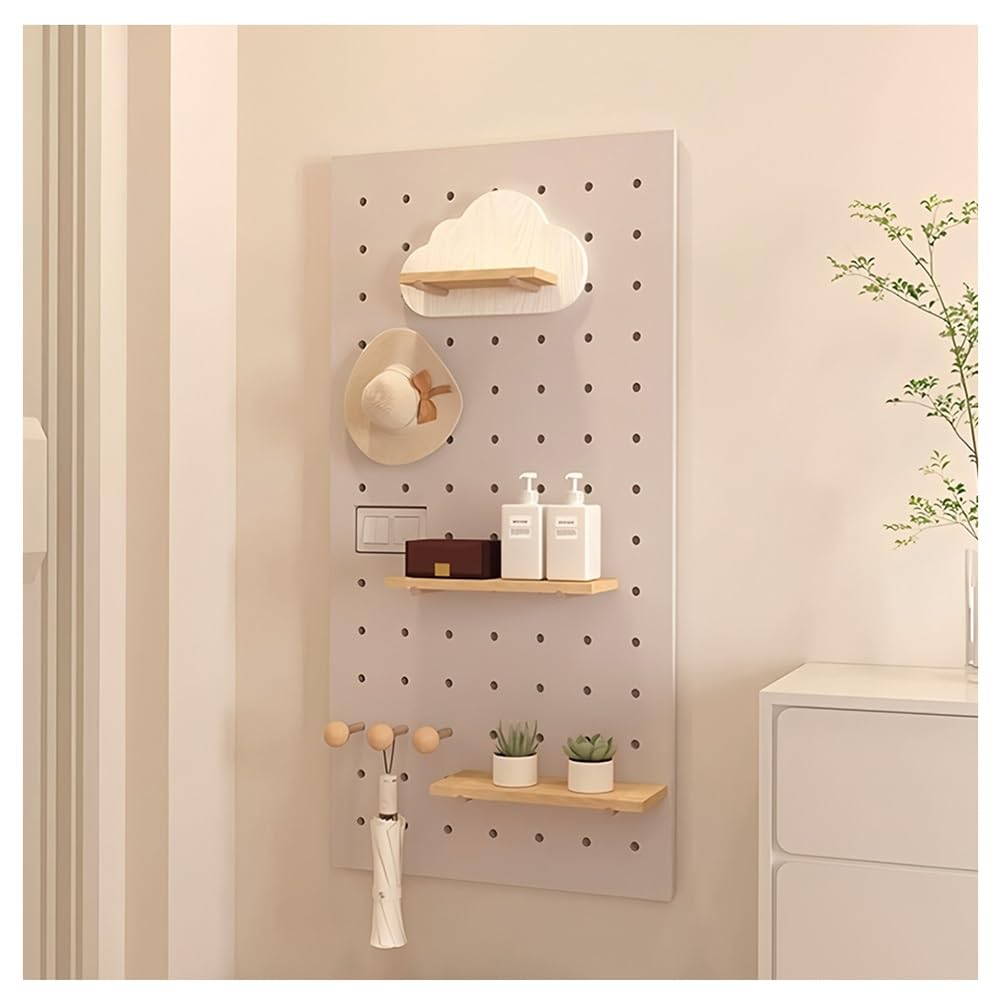 Kit de exhibición modular de madera, organizador de pared multifuncional para herramientas, cocina, oficina y baño, acabado natural, 60 x 120 cm