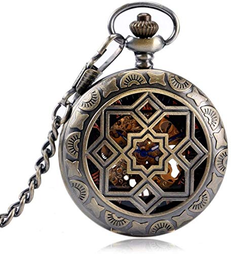 Taschenuhr Symmetry Carving Grilles Mechanische Uhren Aufziehen Hohl Taschenuhr für Herren Damen Geschenke Kupfer Retro Anhänger
