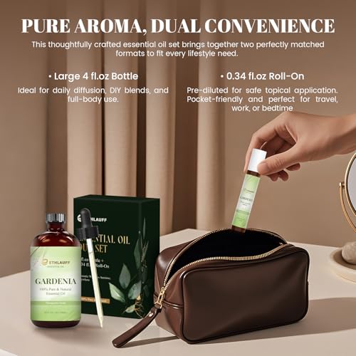 Aceite Esencial de Gardenia para Aromaterapia 4 fl.oz + Roll-on 0.34 fl.oz miniatura 5