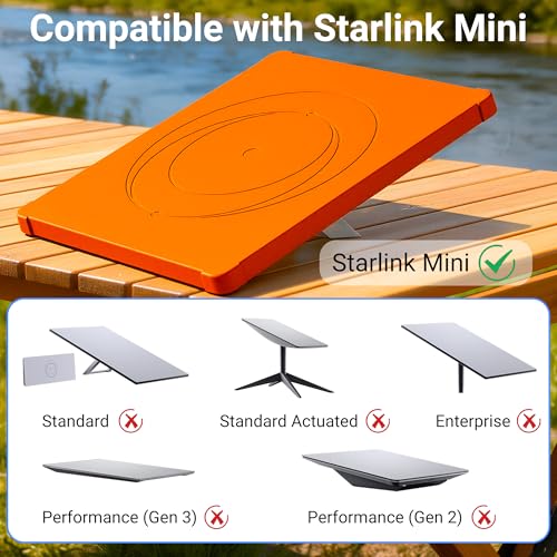Image of DAIERTEK Starlink Mini Protective Silicone Cover, Orange | Protective Case, Waterproof, Anti-Scratch, Ideal for Roof, Car, RV Camping