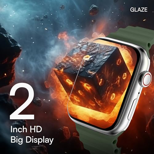 Image of HAPIPOLA Smart Watch Glaze 2 inchin HD Display | Bluetooth Calling IP67 Waterproof | Music Control Multi-Sport Modes | Health Monitor Supports Wireless Charging (Green)