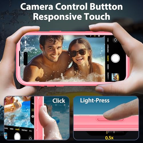 SPORTLINK for Waterproof iPhone 17 Case - Built in Screen Protector/Shockproof/6.6FT Military Dropproof/Ful Body Protector/IP68 Underwater for iPhone 17 Case 6.3 inch Pink/Frosted Clear by SPORTLINK - Used condition - Image 8