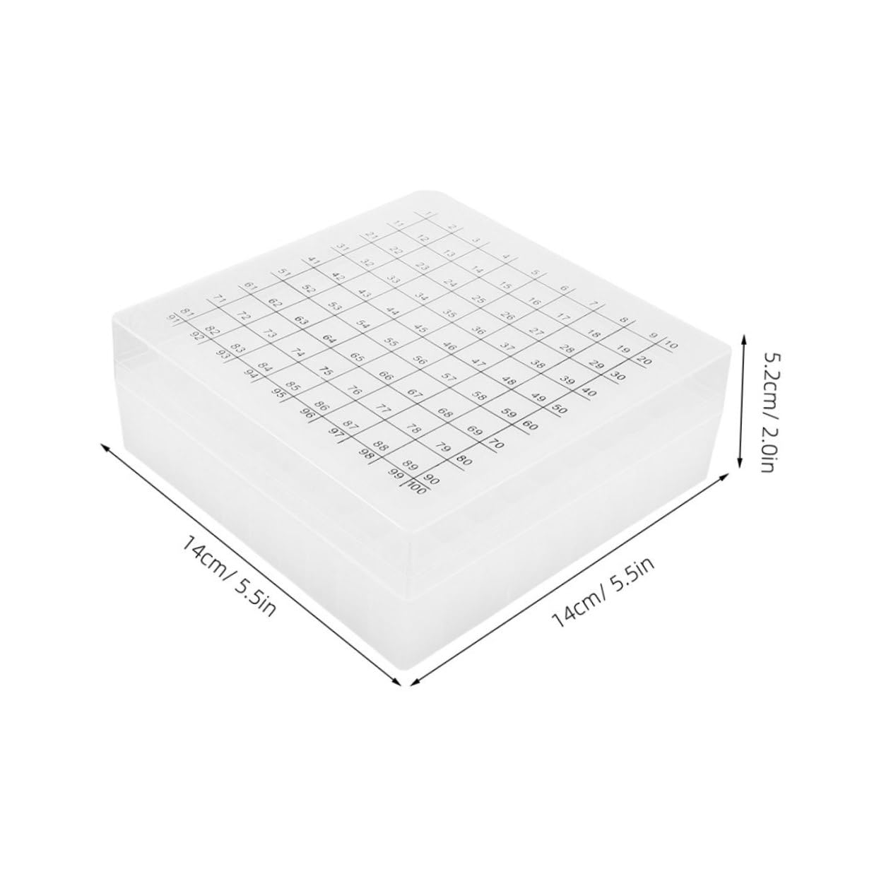 SOLUSTRE Lab Freezer Box Lid 100-slot Tube Storage Box Microsmall Tube Holder Cryogenic Container
