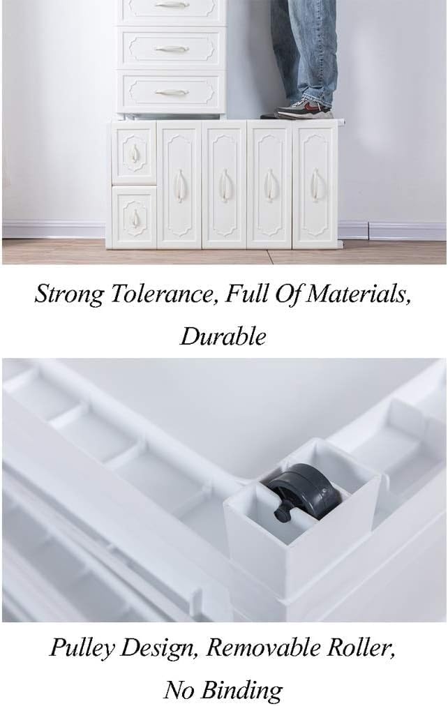 Storage Bins Drawer Cabinet, Plastic Suitable For Bathroom/Kitchen/Living Room/Bedroom(Macaron Color)