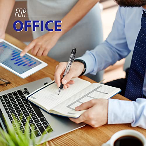 Image of Fainne 200 Pack Retractable Ballpoint Pen 1.0 mm Medium Point Refillable Smooth Click Writing Pens With Grip for Work Journal Writing Office School Supplies(Black Ink, Blue Ink)