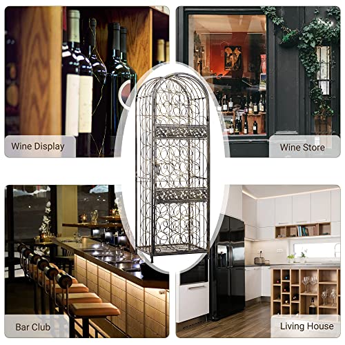 Soporte para 45 botellas de vino de hierro forjado miniatura 5