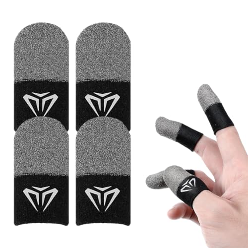 OUDQFCJ 4 Dedales Gamer Transpirables y Antideslizantes, Fundas para Dedos Ultra Sensibles, Compatibles con Teléfonos Gaming