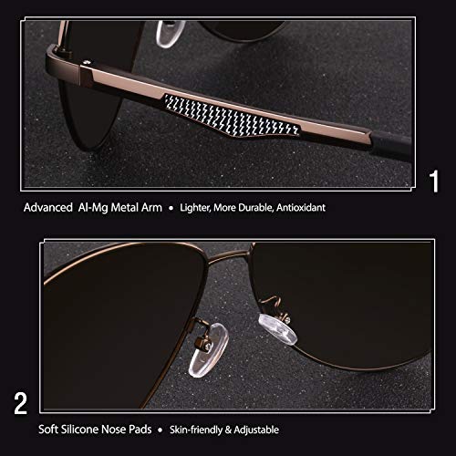 Image of GQUEEN Classic Pilot Polarized Sunglasses Men Women Retro Shades UV400 MOS1