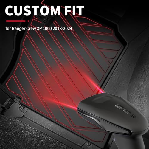 Floor Mats for Ranger XP 1000 2019-2025 2026 - DISUTOGO All Weather Floor Liners Cargo Bed Mat Compatible with Polaris Ranger Crew XP 1000 1st & 2nd Row & Trunk by DISUTOGO - Image 2
