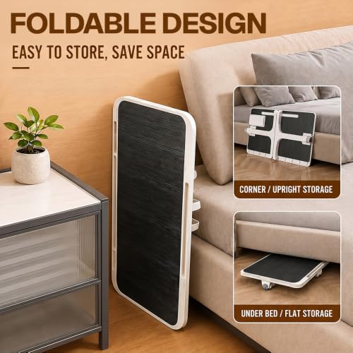 StarAndDaisy T9 Foldable Bed Table, Black T9-Black & White - Image 7