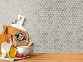 Silver Penny Round Mosaic Tile - 12.2" x 12.2" Sheet for Kitchen, Bathroom or Wall Panel (10-Pack)