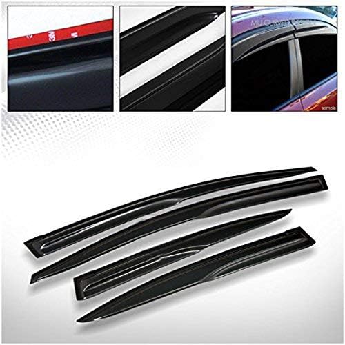 S&T Racing Mu Style Sun/Rain Guard Smoke Deflector Window Visors Compatible with 12-15 Civic 4Dr