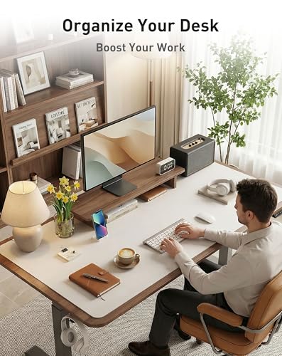 Image of Aothia Faux Leather Desk Mat - Large Mouse Pad, Non-Slip PU Leather Blotter, Waterproof Writing Surface for Office and Home (Pale Lavender White, 63 inch x 24 inch)