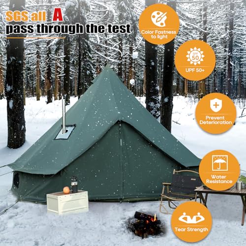 Carpa campamento lujo algodón para 10 personas 6M verde miniatura 3