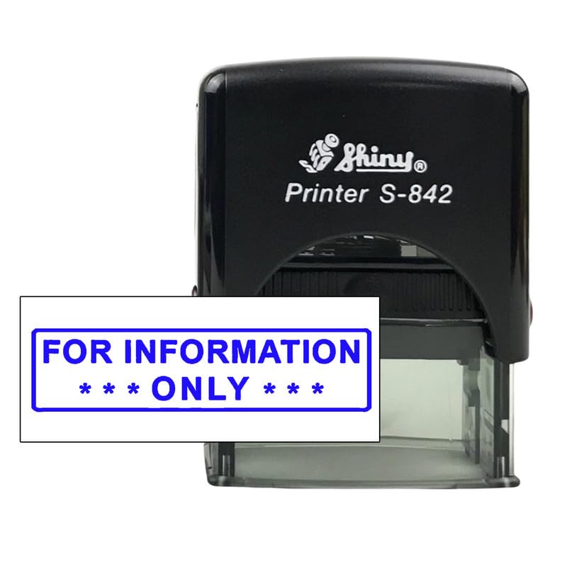 Stampcrafters Shiny S-842 for Information ONLY Self Inking Office Stamp Refillable Personalized Rubber Stamp.