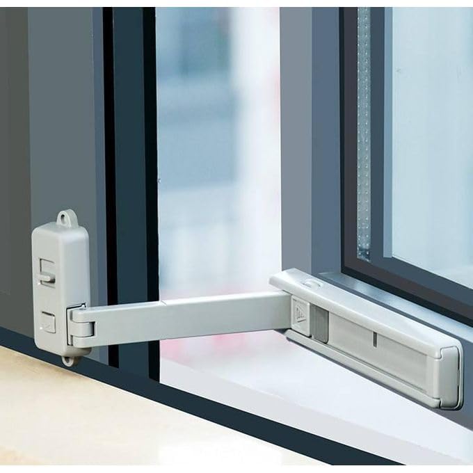 Window Lock Children Protection Window Restrictor Child Safety Window Stopper Falling Prevention Locks Limiter and Adhesive No Tools Need Or Drill, Style A,1 Count,Grey-image-40