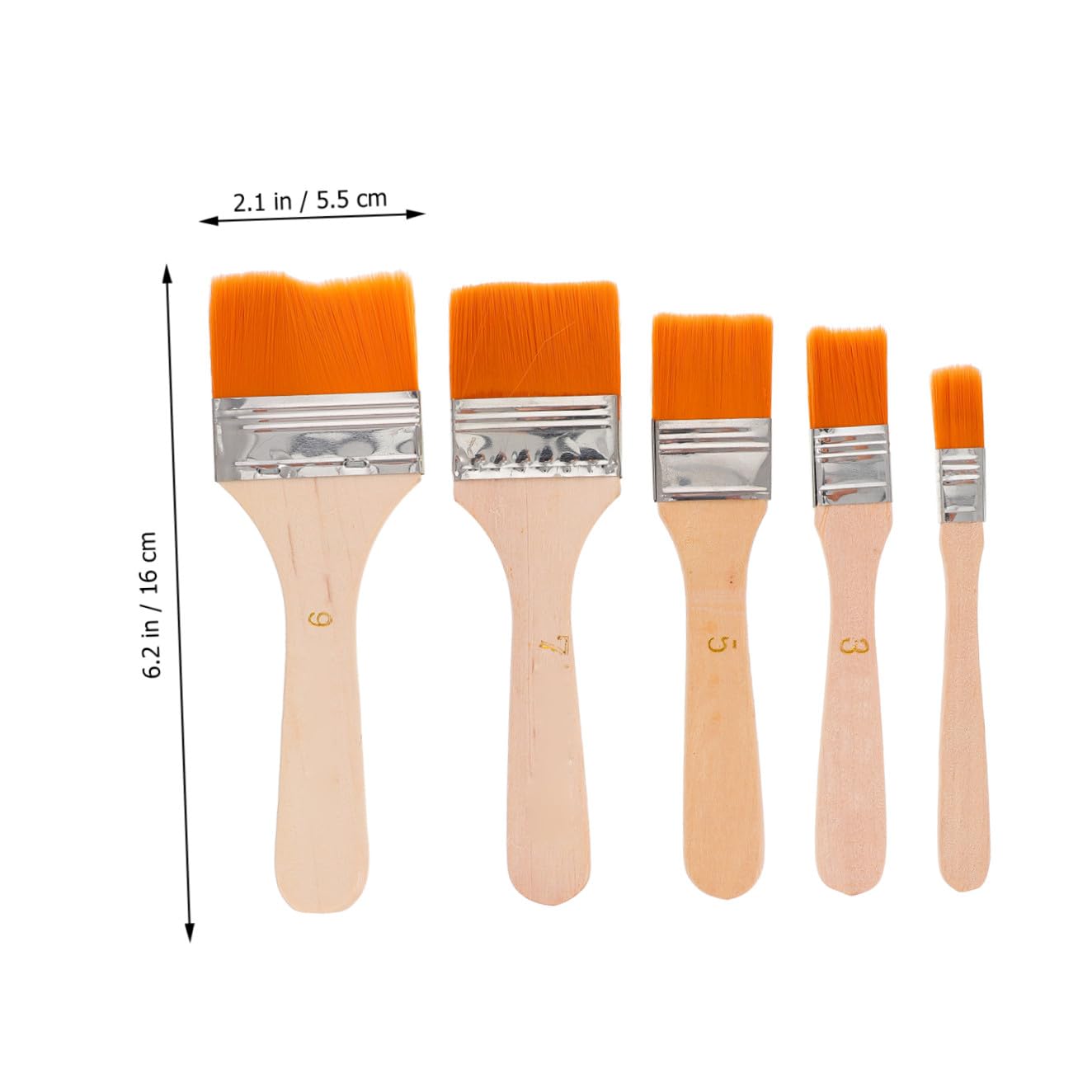 50piezas Pinceles para Mango De Madera Pinceles para Dibujar y Manualidades Multifuncionales