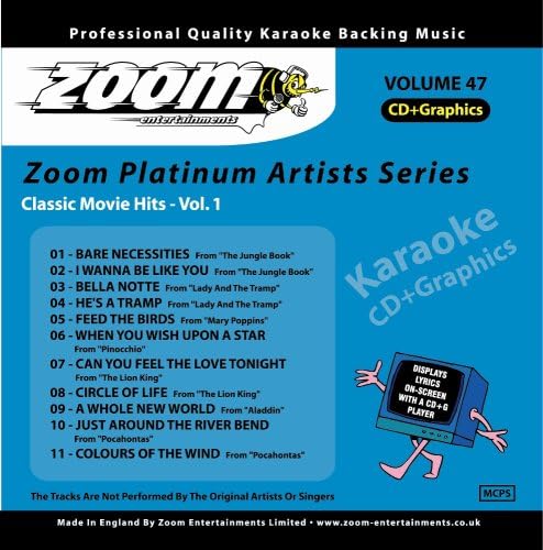 Zoom Karaoke CD+G - Platinum Artists 47: Classic Movie Hits 1