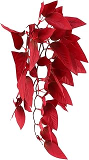 TEHAUX Acessórios De Aquário Répteis Ornamento Vermelho Plantas De Aquário Vermelhas Plantas Falsas Para Répteis Plantas Aquáticas De Plástico Plantas Aquáticas Artificiais Rattan Animal